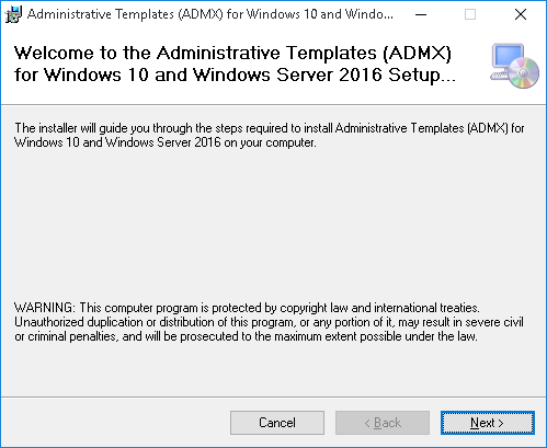 Administrative Templates (.admx) for Windows 10 and Windows Server 2016