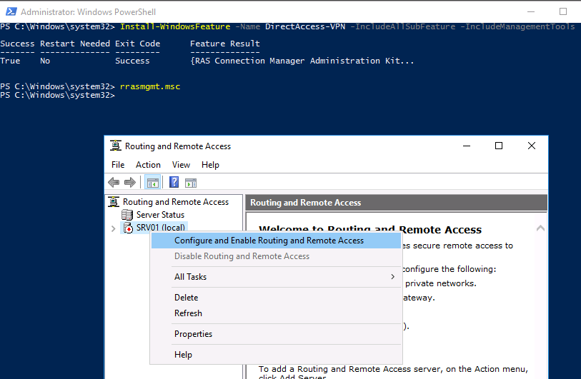 Configure and Enable Routing and Remote Access