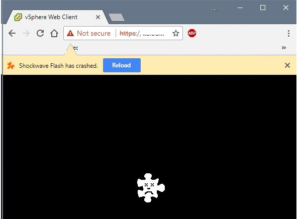 падает flash player при работе с vsphere web client