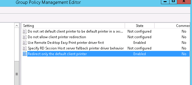Redirect only the default client printer
