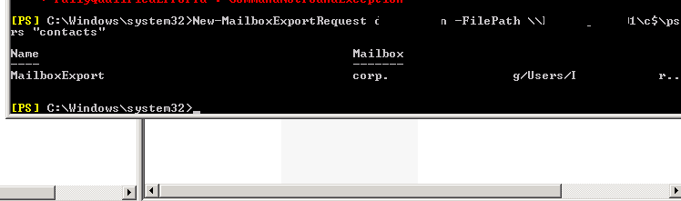 New-MailboxExportRequest - экспорт контактов из ящика exchange