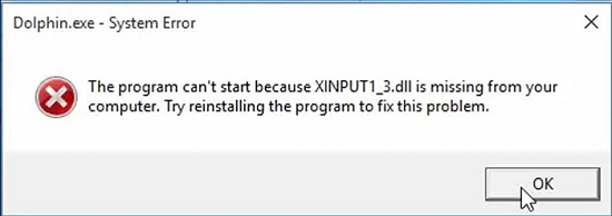 The program can’t start because XINPUT1_3.dll is missing from your computer