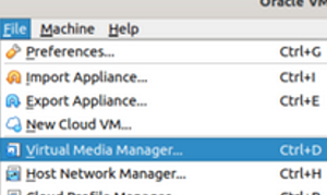 VirtuaBox Virtual Media Manager 