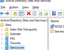 список сайтов Active Directory