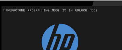 надпись Manufacture Programming Mode is in Unlock Mode на экране ноутбука HP