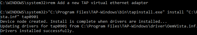 создать новый виртуальный адаптер TAP-Windows для OpenVPN
