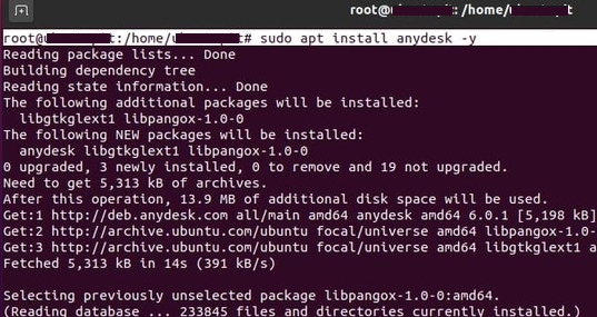 установка AnyDesk в ubuntu с помощью apt install