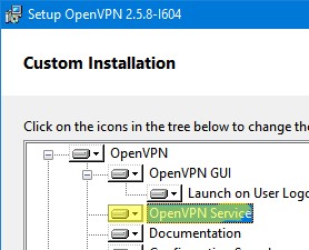 Установить службу OpenVPN Service