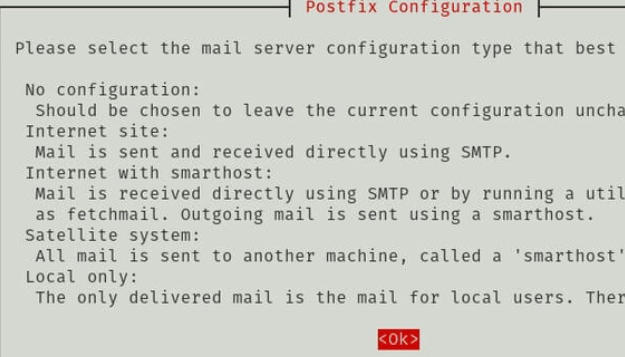 настройка postfix для отправки почты 