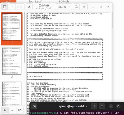 печать в PDF из командной строки linux