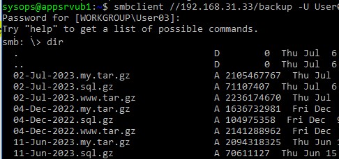 smbclient вывести список файлов в сетевой папке linux