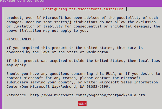 пакет msttcorefonts для установки шрифта Times New Roman  в Ubuntu Linux