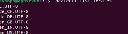 ubuntu вывести доступные локали localectl list-locales
