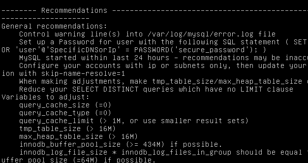 MySQLTuner - настройка параметров mySQL и MariaDB