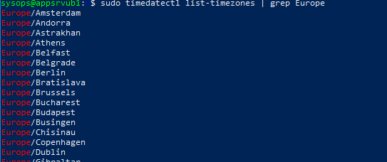 timedatectl list-timezones - список доступных часовых поясов в ubuntu