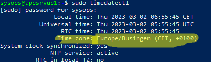 timedatectl - вывести дату и часовой пояс в ubuntu