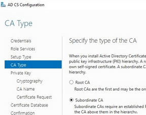 Развертывание Subordinate CA - промежуточного центра сертификации на Windows Server