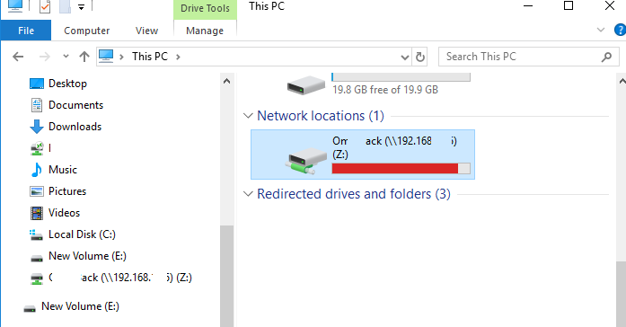 Сетевой диск отображается в проводнике Windows