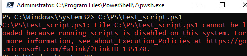 Невозможно загрузить файл *.PS1, так как выполнение сценариев отключено в этой системе