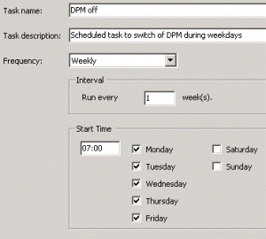 configure dpm scheduled task