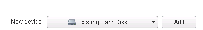 Existing Hard Dis - добавить существующий виртульный диск