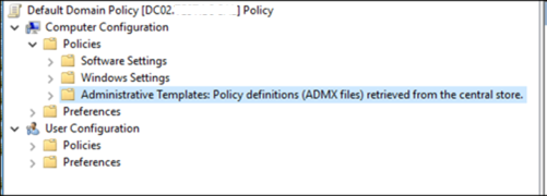  Policy definions (ADMX files) retrieved from central store