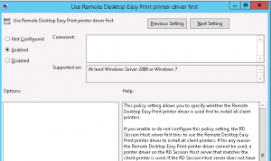 Настройка easy print в windows server 2012 r2