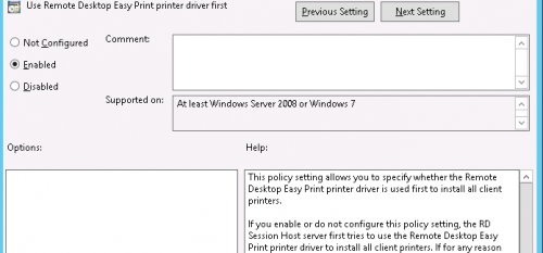 Use Remote Desktop Easy Print driver first