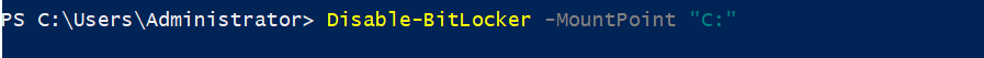 Disable-Bitlocker 